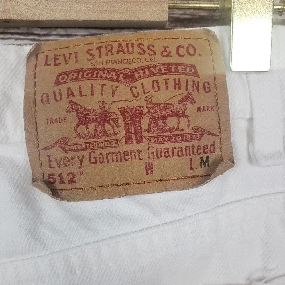 Levis 9 Jr/28" Vtg 512 White High Rise Mom Jeans - Picture 10 of 12